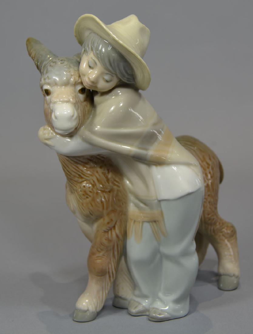 Lladro Boy With Donkey Figurine #1181: 8" high