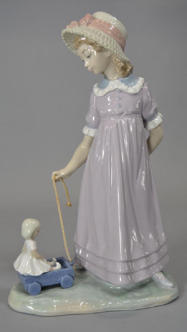 Lladro "Girl With Toy Wagon" Figurine #5044: 10 3/4" high