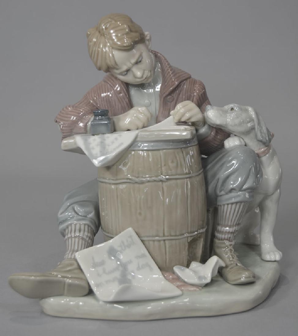 Lladro "Norman Rockwell Love Letters" Figurine #1406: 8" high, 7 3/4" base