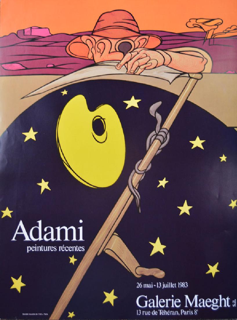 Six Galerie Maeght Art Posters: circa 1979-1983, comprising Adami (2), Jime Dine, Garache (2) and Riopelle