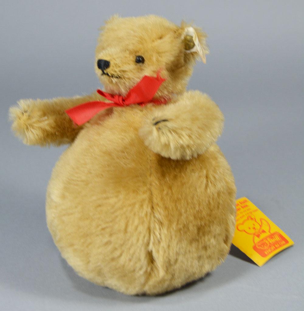 Steiff Limited Edition "Roly Poly" Teddy Bear: 0115/18, #0000559/3000, jointed, with rattle, 6 1/2" H