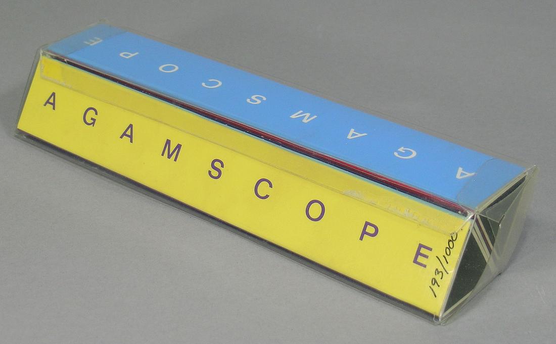 Yaacov Agam, (Israeli, b.1928): being a matched pair of “Agamscope” kaleidoscopes‚ set being numbered 193/1000‚ in the original plastic cover‚ each being 7 3/4” long
