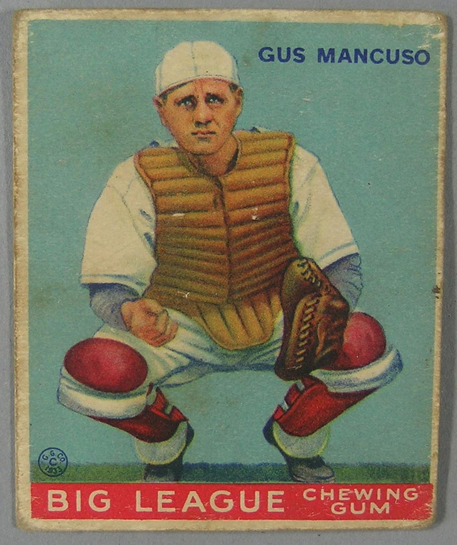 1933 Goudey Big League Chewing Gum Baseball Card: No.41 Gus Mancuso, 2 /38" x 2 7/8"