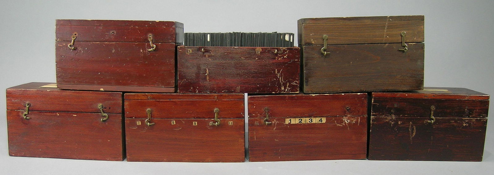 Rare Collection of Magic Lantern Slides by Herbert: Seven wooden boxes holding approx. 355 magic lantern slides by Herbert Spinney and Norton & Spinney being mostly of scenes depicting the Maine Coast, and of various species of Birds, as well as slides
