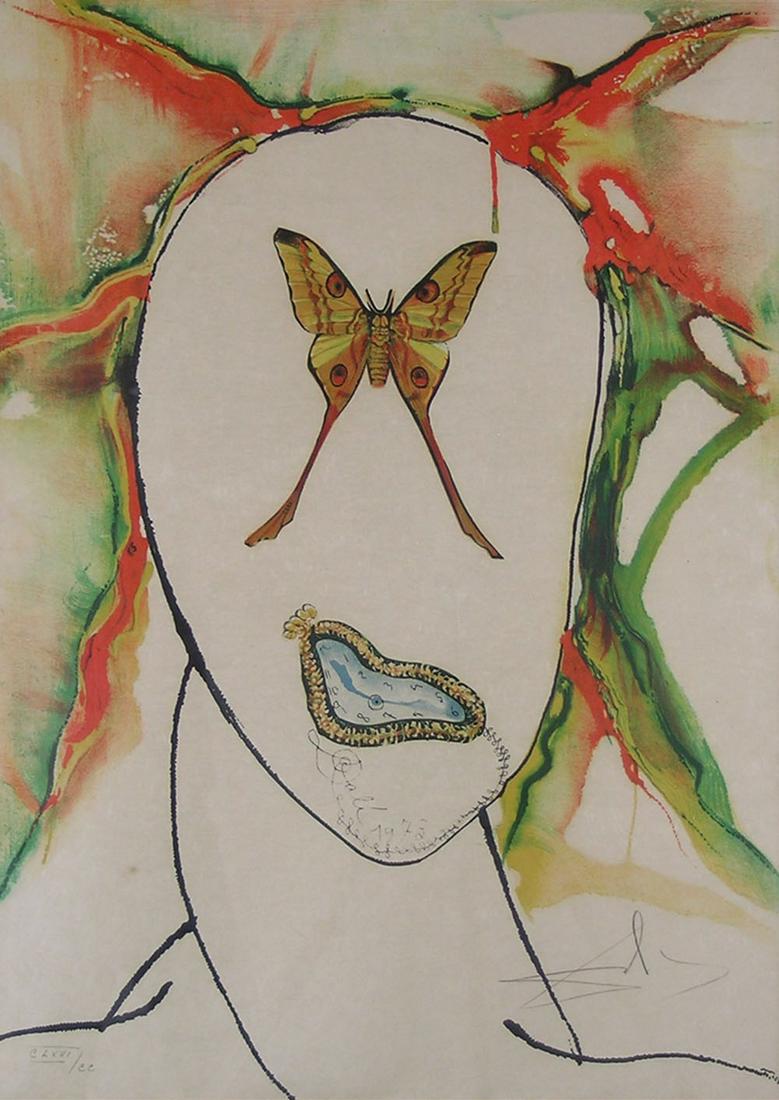 Salvador Dali, (1904-1989): color lithograph, 1973, titled Kabuki Dancer, 29 1/4" x 21" sight, signed in pencil lower right, numbered in pencil CLXVI/CC lower left, framed, frame size 437" x 28 3/4"
