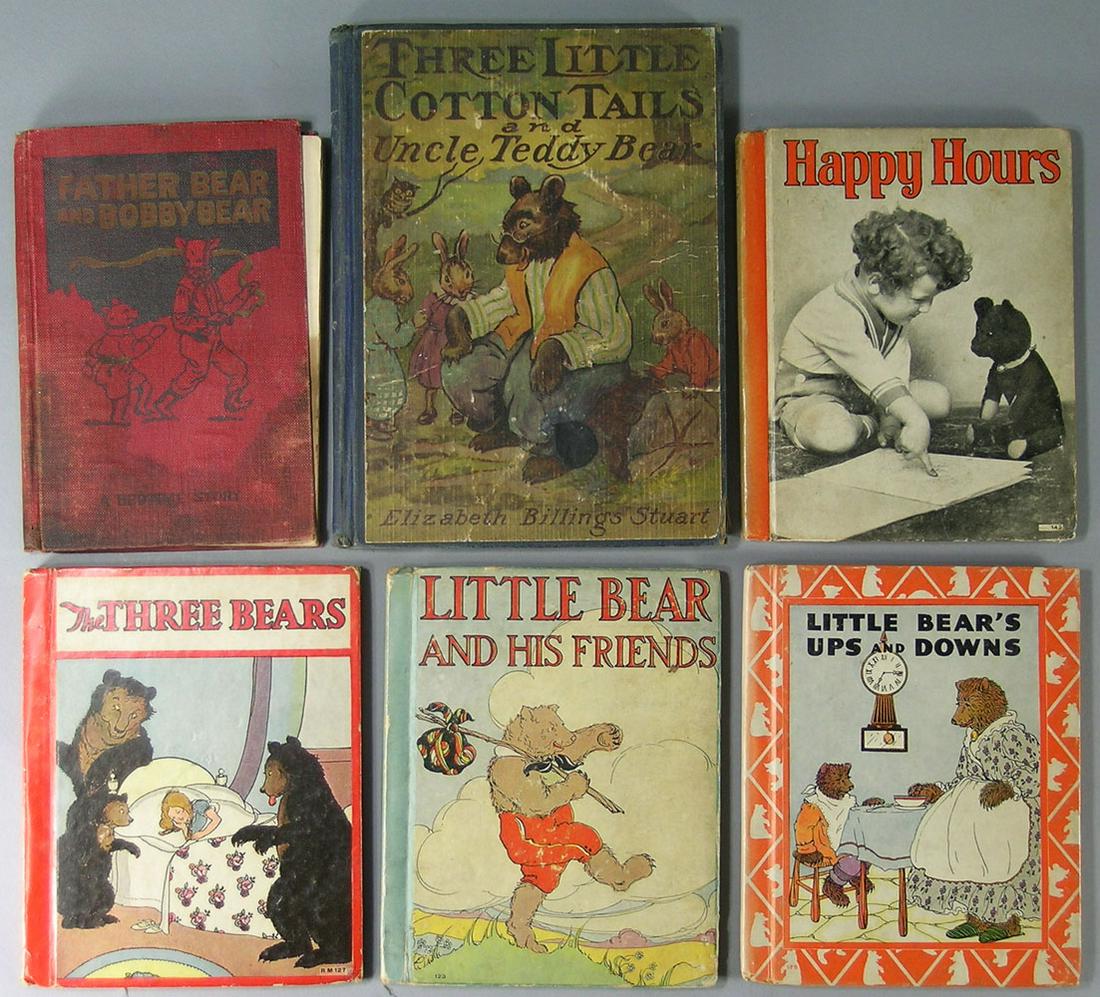 Six Vintage Children's Books Related to Bears: comprising Three Little Cotton Tails and Uncle Teddy Bear, Little Bear's Ups and Downs, Little Bear and His Friends, The Three Bears, Father Bear and Bobby Bear and Happy Hours with a bear on the cove