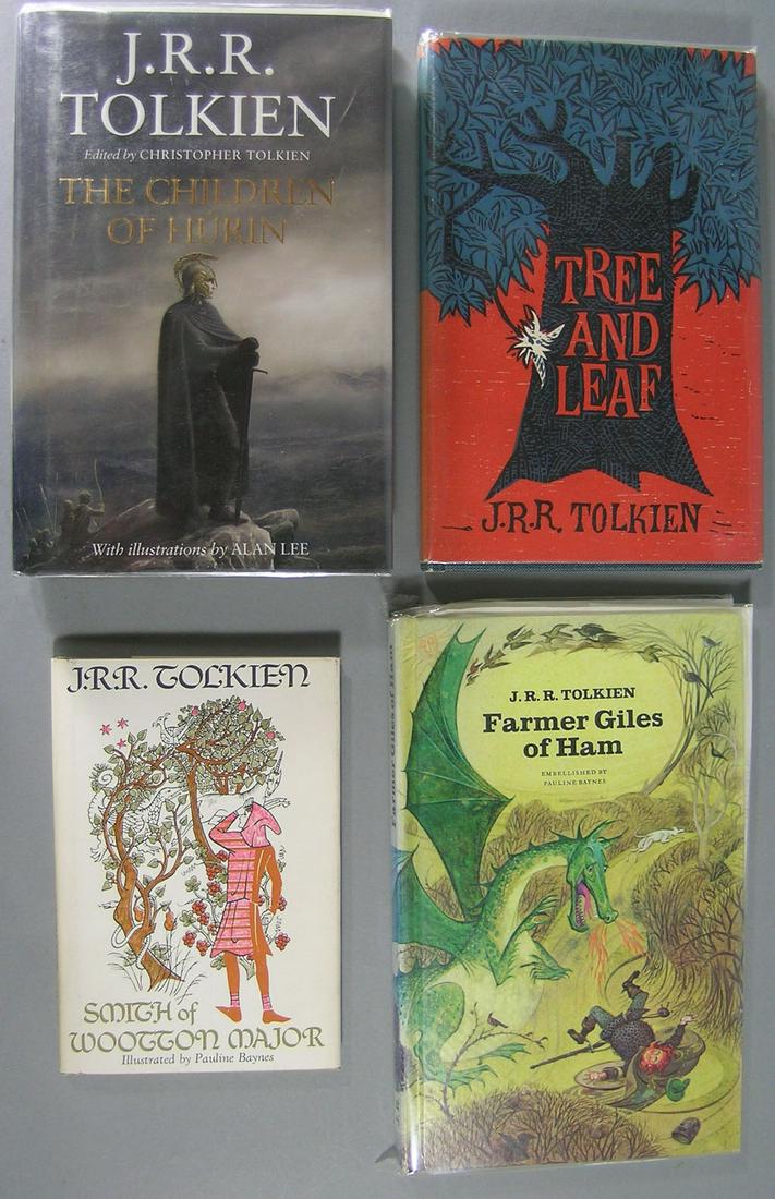 J.R.R. Tolkien-Four Volumes: all being First American Editions of Tree and Leaf 1965, Farmer Giles of Ham 1978, Smith of Wootton Manor1967, and The Children of Hurin 2007.
