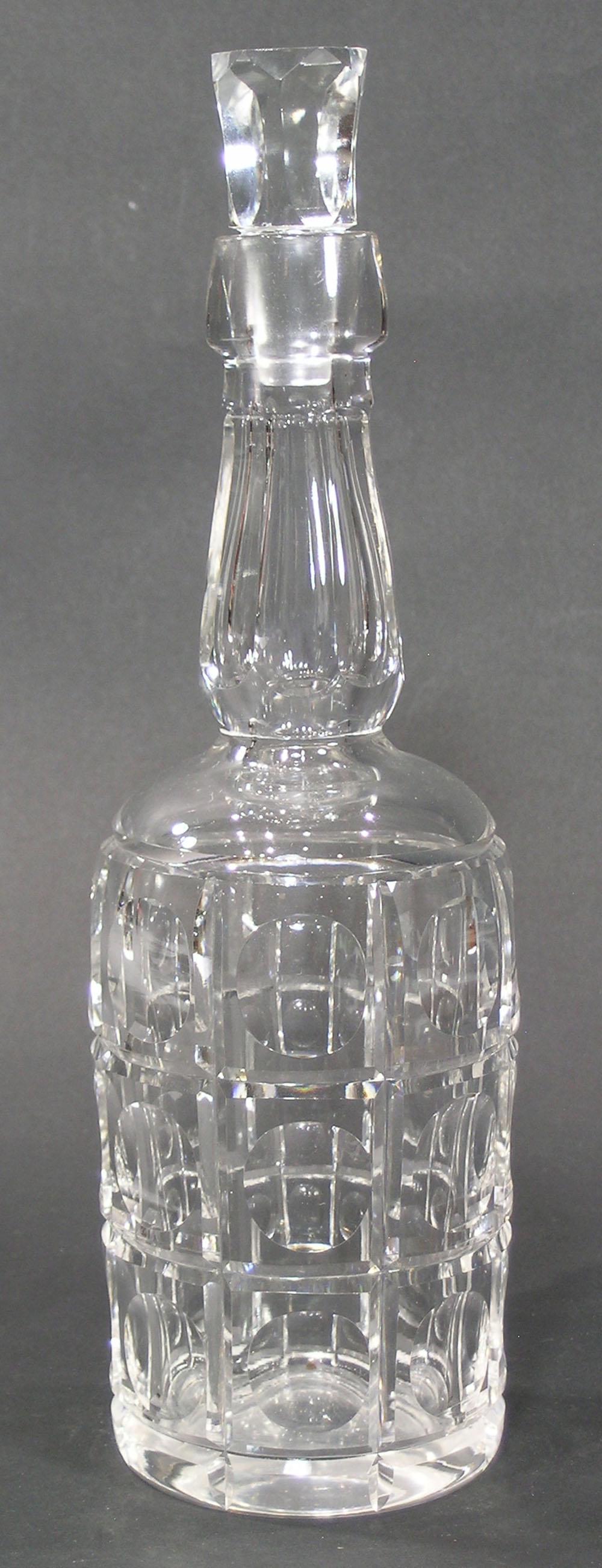 PAIRPOINT #621 CUT GLASS DECANTER: Clyde design, 11 3/4" high to top of stopper Note: This decanter is from the Ken Wilson Collection