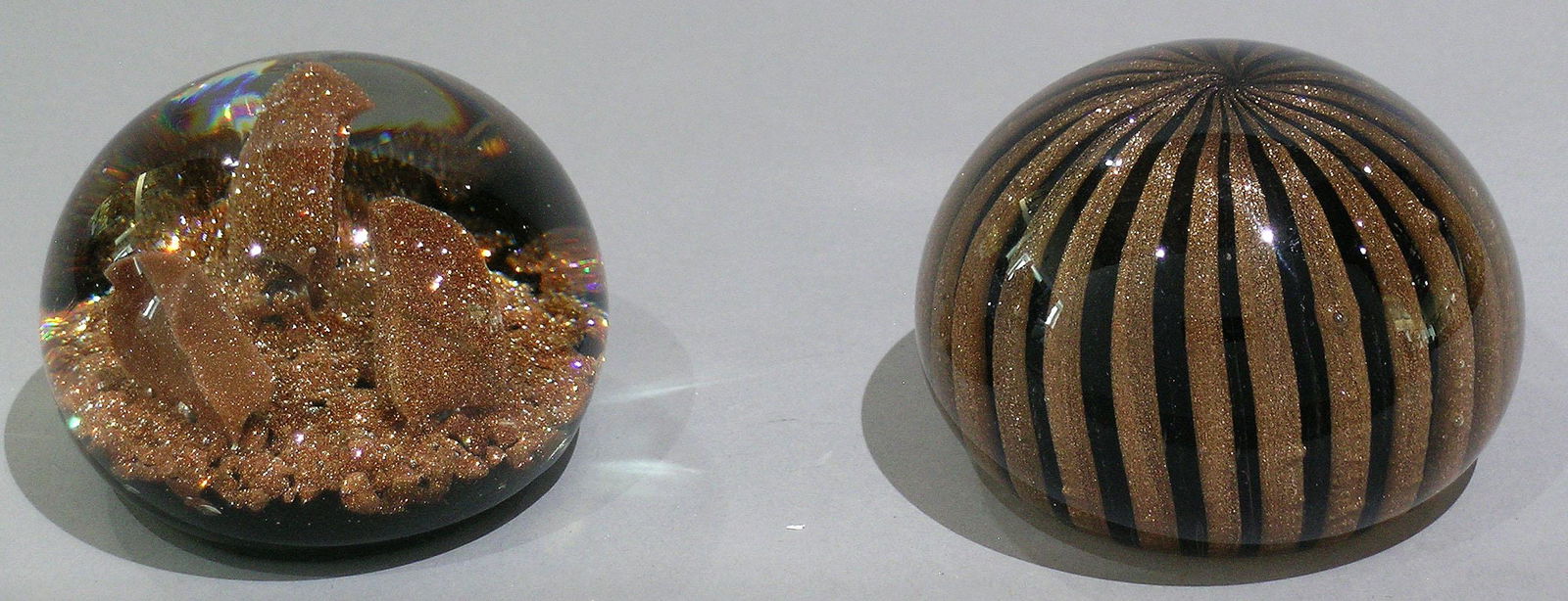 TWO ART GLASS PAPERWEIGHTS (1 of 1)