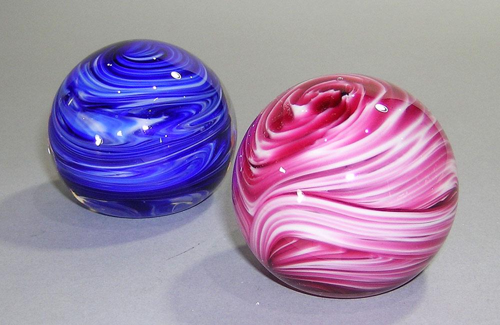 TWO GIBSON ART GLASS PAPERWEIGHTS (1 of 1)