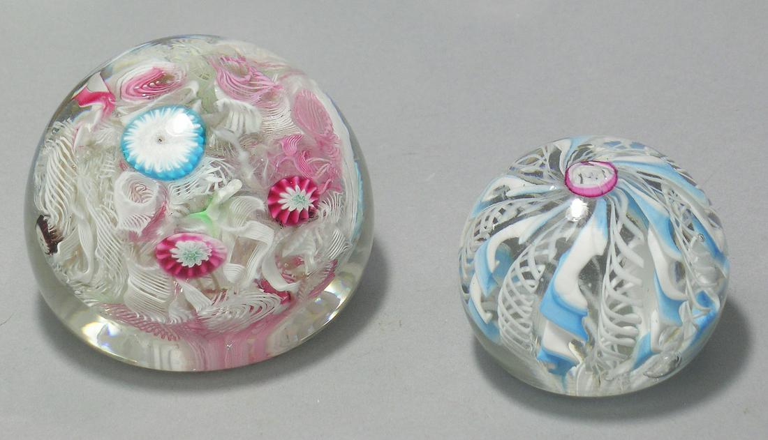 TWO ART GLASS PAPERWEIGHTS (1 of 1)