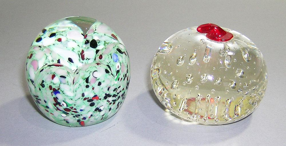 TWO GENTILE GLASS ART GLASS PAPERWEIGHTS (1 of 1)