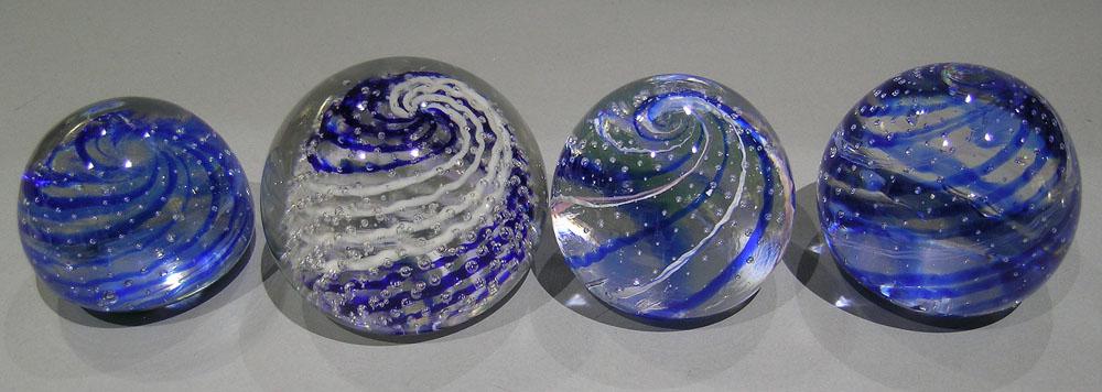 FOUR PAIRPOINT ART GLASS PAPERWEIGHTS (1 of 1)