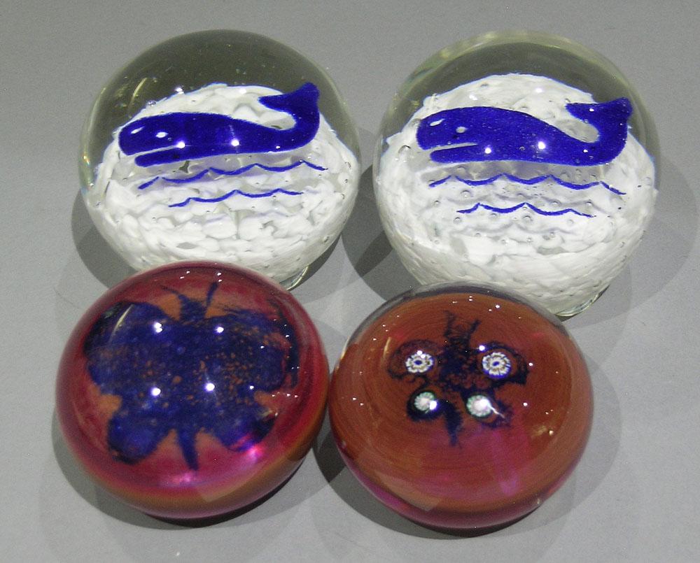 FOUR PAIRPOINT ART GLASS PAPERWEIGHTS (1 of 1)