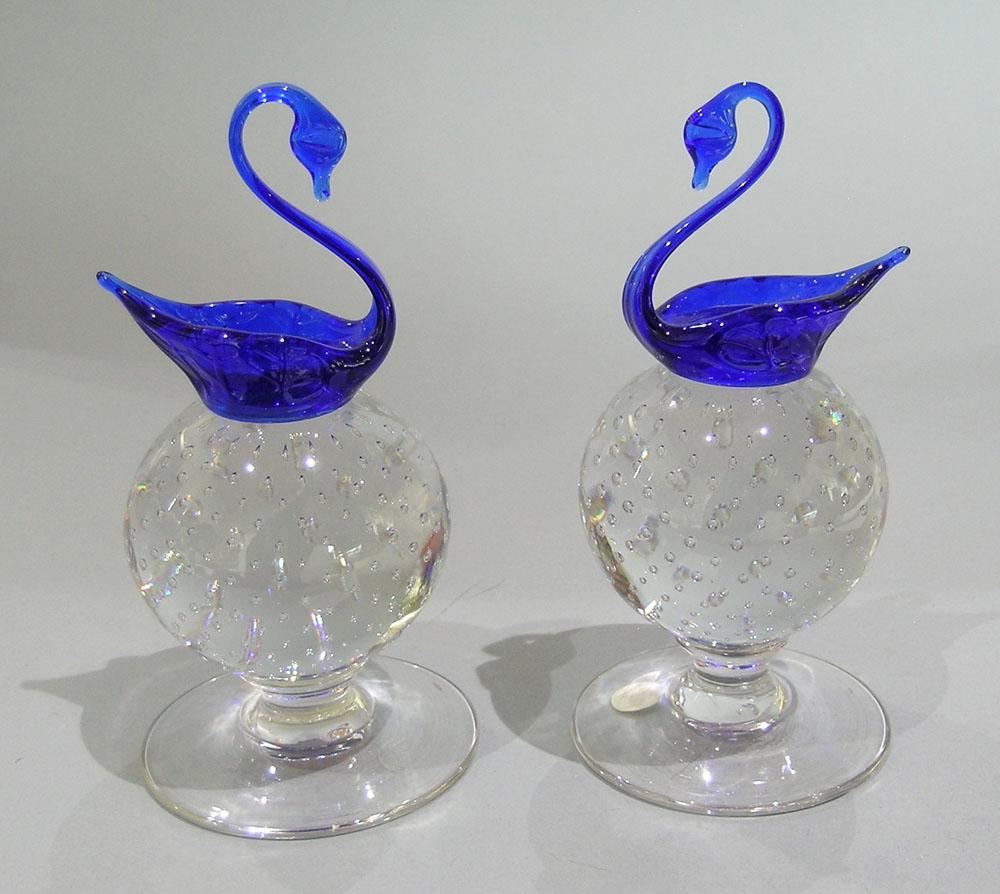 TWO PAIRPOINT ART GLASS PEDESTAL PAPERWEIGHTS WITH (1 of 1)
