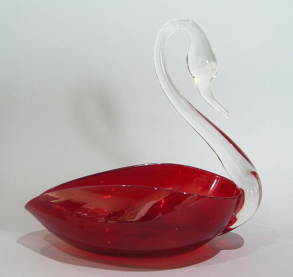 LARGE GUNDERSON PAIRPOINT ART GLASS SWAN (1 of 1)