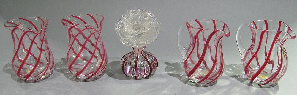 FIVE PAIRPOINT ART GLASS TABLE ARTICLES (1 of 1)