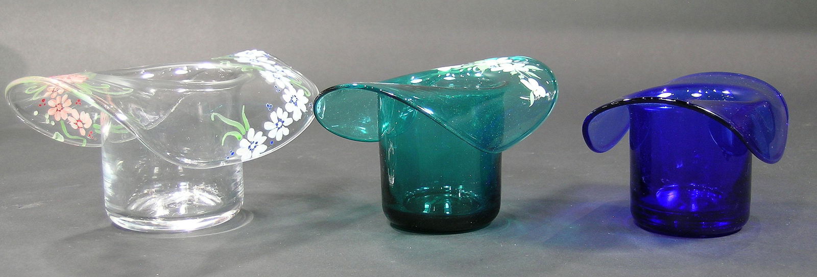 THREE PAIRPOINT GLASS HATS (1 of 2)