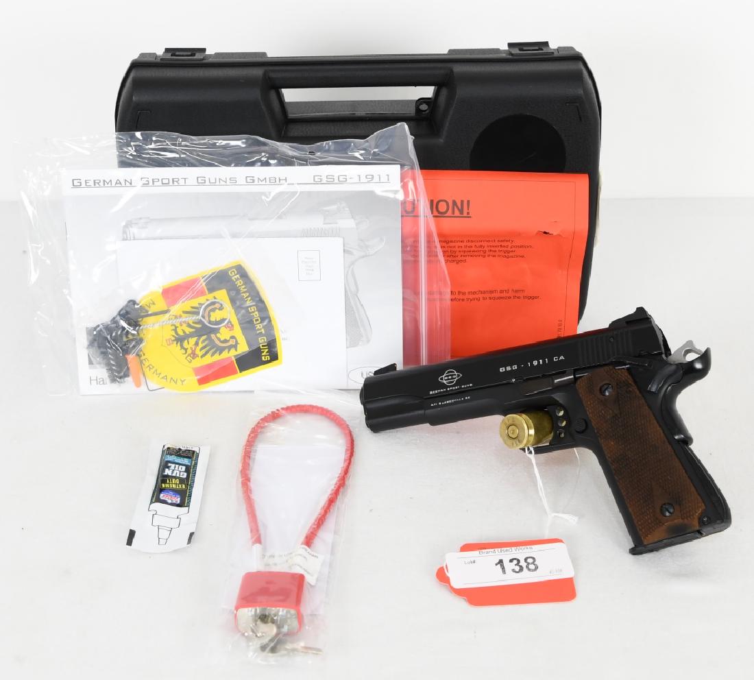 Brand New GSG ATI .22 LR 1911 Pistol: Next up is a brand new GSG ATI 1911 Pistol chambered in .22LR and comes in the original factory hard case, with lock, cleaning tools and paperwork. More details from the internet below: American Tacti