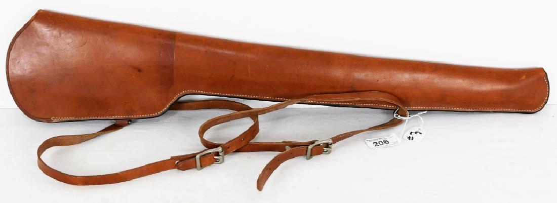 Bianchi Saddle Scabbard for Winchester Model 1894: This is a near new leather scabbard made by Bianchi and marked at #1894 for Winchester M94. Original fastening straps 33 " overall length and only minor wear