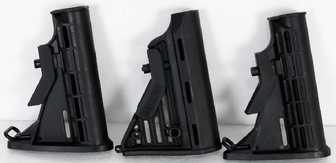 1 BLACKHAWK KNOXX ADJUSTABLE MIL-SPEC STOCK &: 2 unknown name adjustable Mil-Spec stock, so you have a total of 3 in this lot. This durable, high-impact polymer carbine buttstock is designed for quick and easy adjustment with multiple sling attach