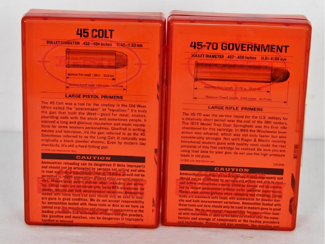 Two Lee Loader Hand Reloading Kits .45 Colt &: .45-70 GOVT. Both are sets appear to be new in box all tools are present with reloading data.