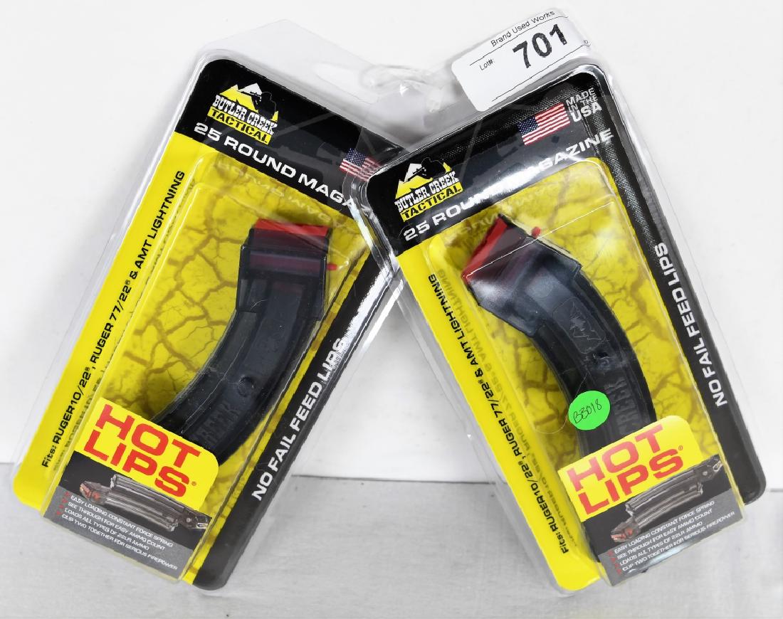Lot of 2 Butler Creek Tactical 10/22 Hi Cap Mags: Here we have a brand new ot of 2 Butler Creek Tactical Hot Lips, 25 Round Magazines, Fits Ruger 10/22, 77/22, and AMT Lightning.