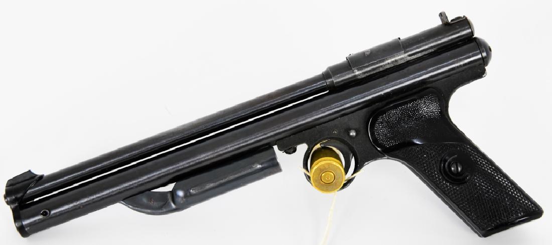 Crosman Model 130 .22 Caliber Pellet Gun: Here's an oldie, This Crosman Model 130 is chambered in .22 Caliber and is in overall good condition for it's age. All parts intact, original grips. Everything feels tight and pump mech. works, but do