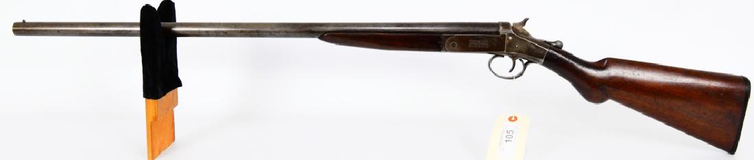 Hopkins & Allen Arms Co. 12 Gauge Shotgun: Here we have a Hopkins & Allen Arms Co. 12 Gauge Shotgun single shot with a 30" barrel with a good shiny bore. Unsure of age, background check is needed. Appears in good condition for it's age, Serial