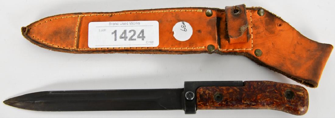 Original VZ Czech Model 58 Bayonet w/Leather Sheat: Original VZ Czech Model 58 Bayonet with Leather Sheath