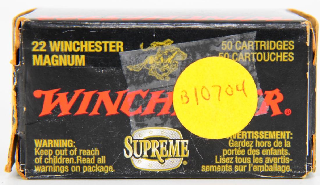 .22 win magnum 50 rds Winchester supreme ammo: New in the box .22 win magnum 50 rd box of Winchester Supreme ammunition jacketed hollow point, rimfire cartridges