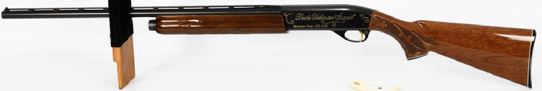 Ducks Unlimited Special Remington 1100 LT-20: This is a Remington Model 1100 LT-20 semi-auto shotgun and sports a 26" vent rib barrel with a fixed improved cylinder choke, chambered for 2 3/4" 20 gauge shells. It is a Ducks Unlimited Special as t