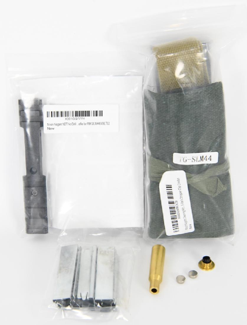 Mosin Nagant equiptment: Scout scope mount: nice lot of Mosin Nagant goodies: stripper clip 5 pack scout scope mount NDT no drill cleaning kit with sling and five stripper clips laser bore sighter 7.62 x 54R