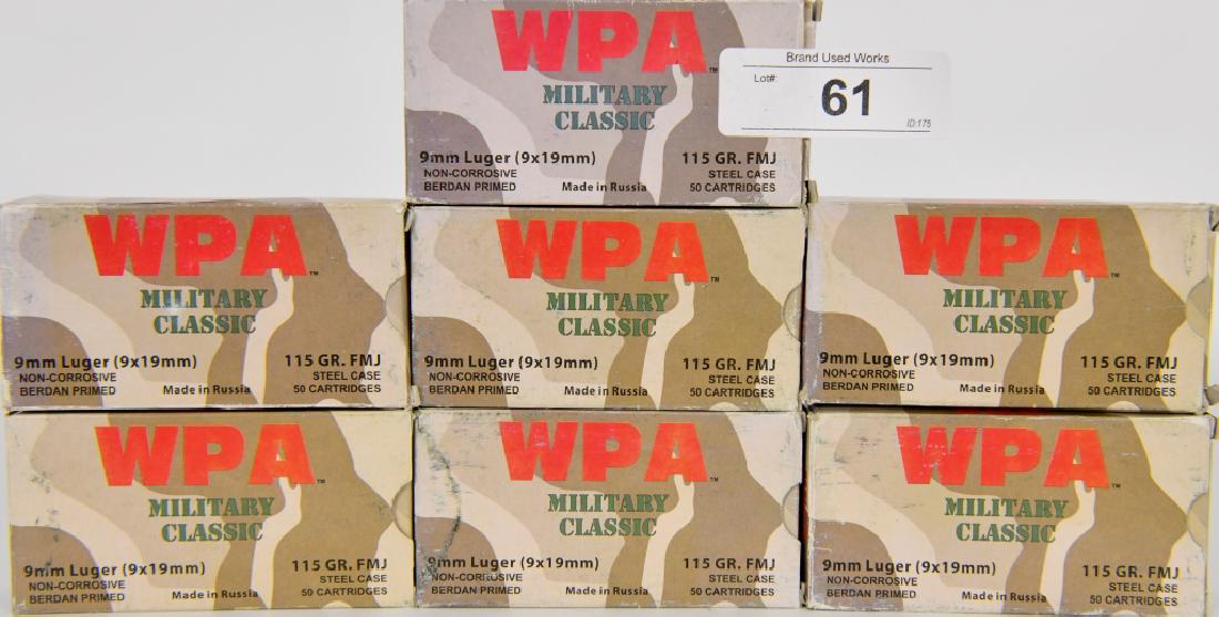 350 RDS OF 9MM LUGER WPA MILITARY CLASSIC: 115 GR FMJ STEEL CASE 9X19MM