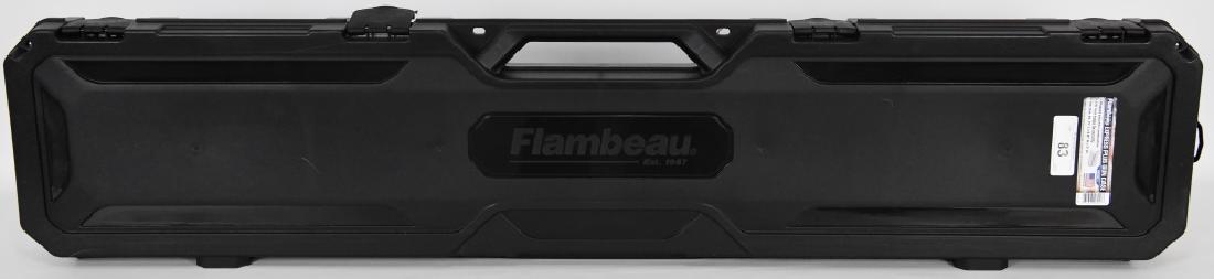 Flambeau Express Plus Gun Case 49.75"x 9.8" x3": New Flambeau Express Plus Gun Case 49.75x9.8"x3" Rugged polymer construction, 4 lock hasps for security, Padded interior, slots for locks if needed. heavy duty handle and loop to hang case when done.