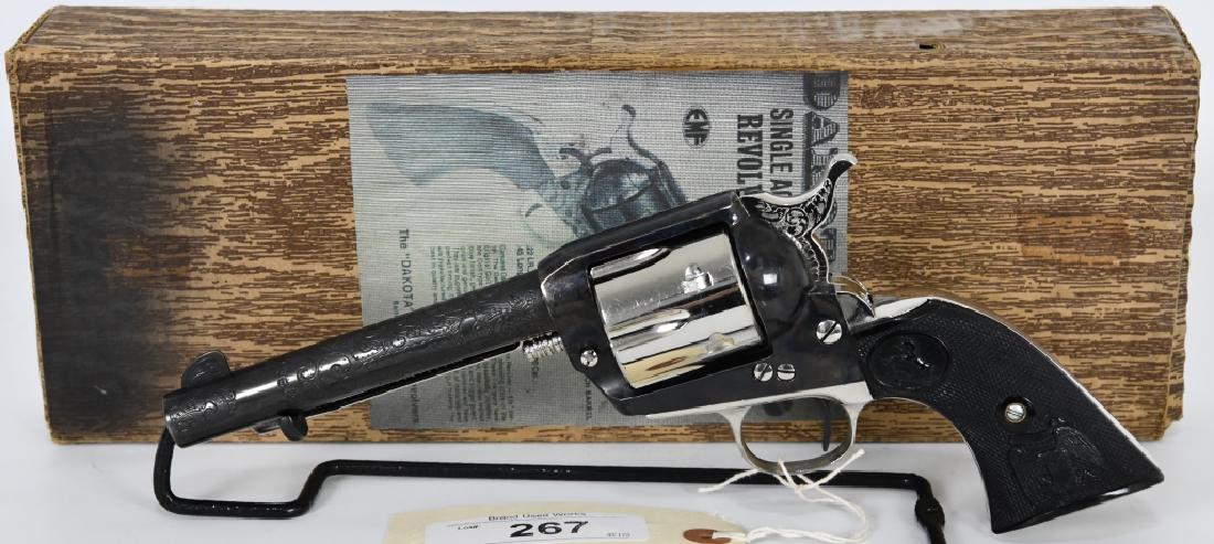 Engraved Dakota Frontier SA Revolver .30 Carbine: Up for auction is Authentic Dakota SA Revolver with engraving, features a 5.5" barrel chambered in .30 M1 Carbine, these are exact shooting copies of the original Colt Single Action Revolvers, this gu