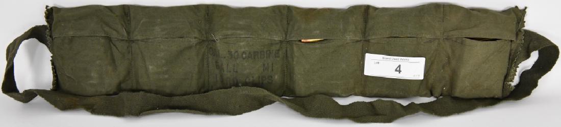 120 RDS OF .30 CARBINE CARTRIDGES WITH MILITARY: AMMO BELT & STRIPPER CLIPS HS L C 54