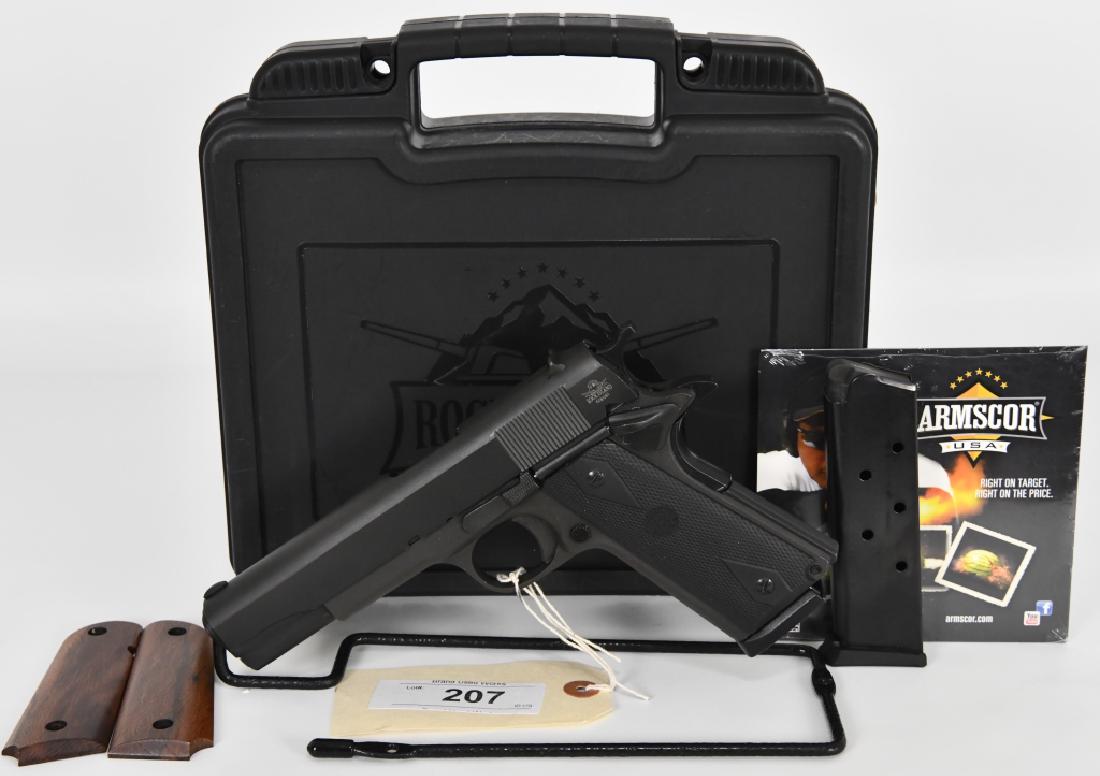 Rock Island Armory Standard M1911-A1 FS .45 ACP: Up next is another like new if not brand new Rock Island Armory Standard M1911-A1 FS Semi Auto Pistol Chambered in .45 ACP. This Pistol Comes in the factory hardcase with 3 magazines, Hogue rubber gri