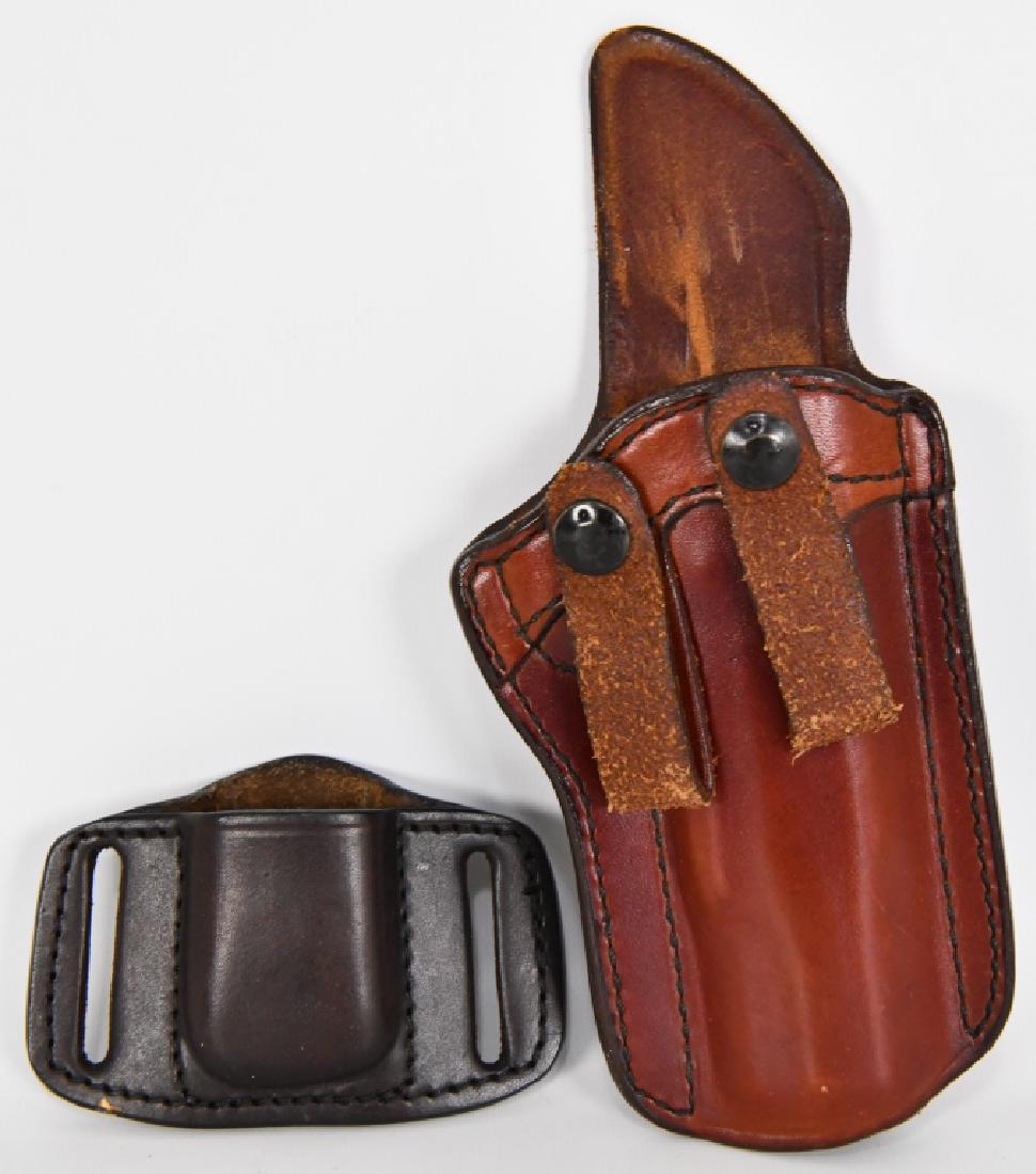Don Hume Leather Good N0 10-5" Pistol Holster: Very Nice Leather Holster By Leather Good , Kirk Patrick Leather .45 Cal Magazine Holster With Belt Loops