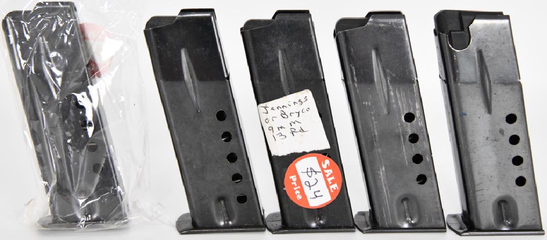 .380 / 9MM Bryco / Jennings Magazines Lot of 5: here is a lot of 5 Bryco / Jennings .380 9MM magazines for the model 58 / 59 could be 12 or 13 round capacity