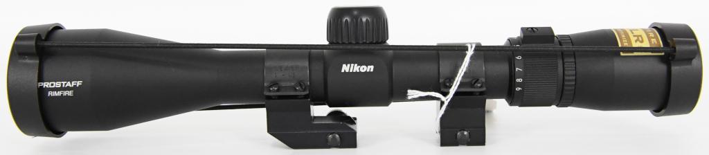 Nikon Prostaff Rimfire 3-9X40 Rifle Scope W/ Rings: Here is a Nikon Prostaff Rimfire 3-9X40 Rifle Scope W/ Weaver Rings, Lens covers, and it is in Excellent like new condition.