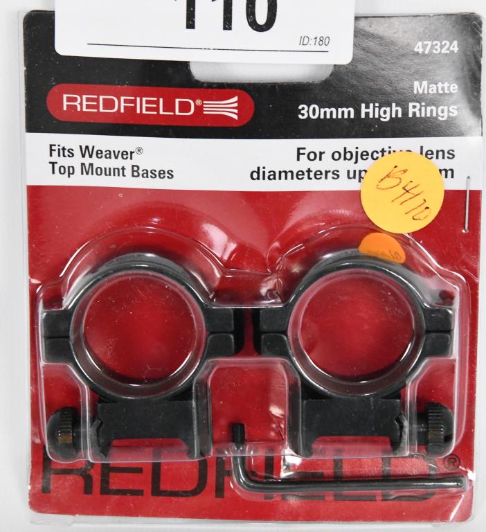 Redfield 47324 Aluminum Rings 30mm High Matte: Redfield 47324 Aluminum Rings 30mm High Matte Lightweight and easy to mount, Redfield rings combine strength and durability in a new aluminum mounting option. Easily mount and detach these rings to an