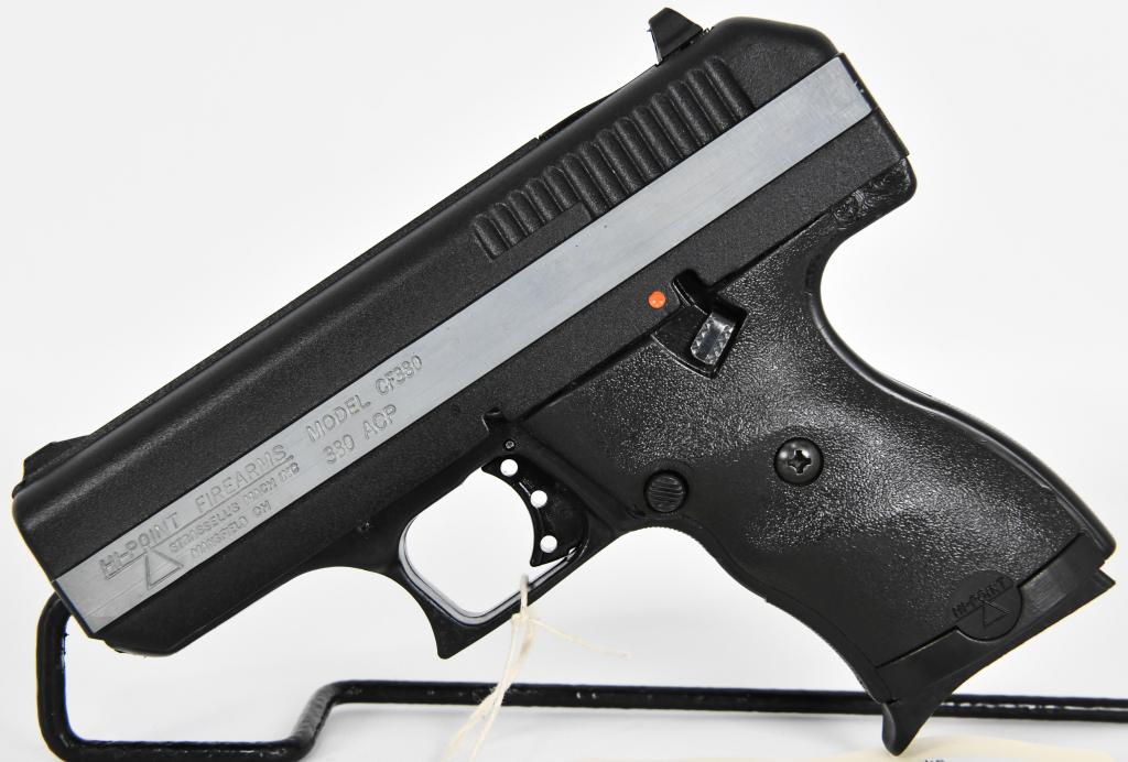 Hi-Point Model CF380 Semi Auto Pistol .380 ACP: Up Next is a Hi-Point Model CF380 Semi Auto Pistol Chambered in .380 ACP, and appears in Unfired Condition. It comes with 1 Magazine. More from the Internet Below: The Hi-Point Firearms CF380 .380 ACP