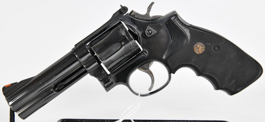 Smith & Wesson Model 586 .357 Magnum 4": Up Next is a Classic Smith, Here we have a Smith & Wesson Model 586 Chambered in .357 Magnum with a 4" Barrel, Red ramp front sight, Wrapped in Pachmayr Gripper Grips, In Overall great pre-Owned Condi
