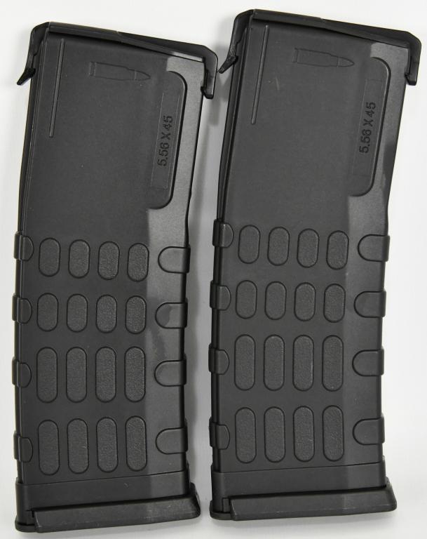 Lot of 2 AR-15 Mags 223/5.56 30 rd Black NEW: AR-15 Magazine 223/5.56mm 30 Round Black Polymer with Dust Cover and positive grip surface. AR-15 Magazine 223/5.56mm 30 Round Black Polymer with Dust CoverTop Quality 30 Round AR-15 Magazine for .223