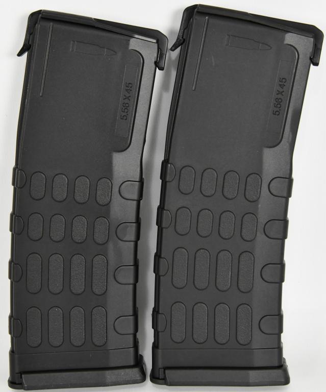 Lot of 2 AR-15 Mags 223/5.56 30 rd Black NEW: AR-15 Magazine 223/5.56mm 30 Round Black Polymer with Dust Cover and positive grip surface. AR-15 Magazine 223/5.56mm 30 Round Black Polymer with Dust CoverTop Quality 30 Round AR-15 Magazine for .223