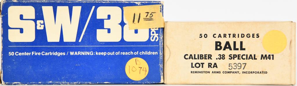 100 Rounds of .38 Smith & Wesson Special Ammo: 158 Gr Jacketed Hollow Point .38 S&W Special Ammunition 50 Rounds Of .38 Special M41 Ball Ammo Remington Arms