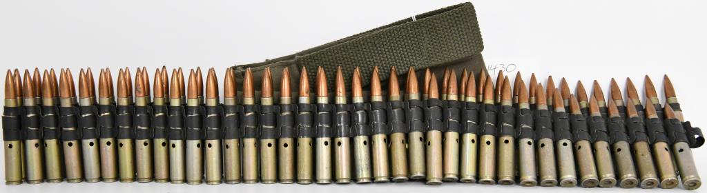 Belt Linked DEMILLED .308 in USGI Military Carryi: approx 75 rds with USGI authentic carrying case that shows writing on the exterior "7.62MM NATO Linked blank M82 100RDS LC 33L120-311" HS F A