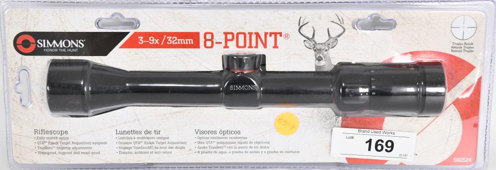 NEW Simmons 3-9x/32mm 8-Point Riflescope: New in the package is SIMMONS 3-9X32 TRUPLEX 8-POINT® MATTE SCOPE SIMMONS 3-9X32 TRUPLEX 8-POINT MATTE SCOPE 8-Point® As easy on the wallet as it is on the eye, the 8-Point riflescope offers more hi
