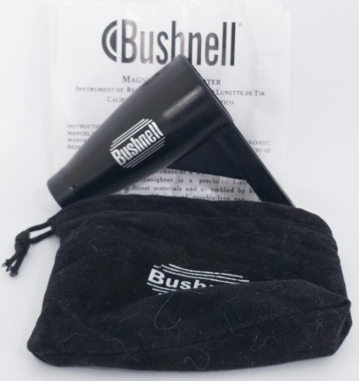 Bushnell Magnetic Boresighter For All Calibers: Bushnell Magnetic Boresighter, For All Calibers. Quickly and easily get your scope "on paper" with this universal, simple to use Bushnell Magnetic boresighter. The revolutionary design of the sighting